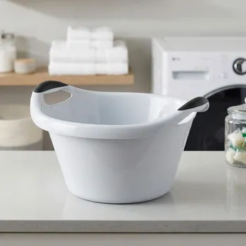 Koš na prádlo Kulatá miska s uchyty DAILY INTERNATIONAL HOME CELIA 10 l bílá