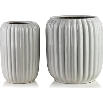 Květináč Sada 2 ks keramických květináčů NEVA XV bílá