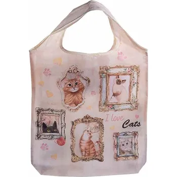 Kočičí paní Skládací taška malované kočky - 3 varianty Barva: kočky v obrazech