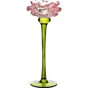 Svícen Svícen Julietta 24,5 cm zelený/růžový