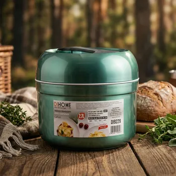 Termoska Obědový termos s držadlem DIHOME CALLAN 2,7 l zelený metalický