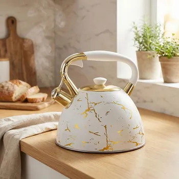 Konvice na čaj Rychlovarná konvice s píšťalkou ODELO BRODY 3,0 l bílá