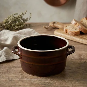 Hrnec Kameninový hrnec na sádlo SMAKI BABUNI 0,6 l hnědý