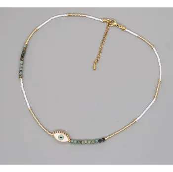 Náhrdelník Boho nárdelník devil eye z minerálů