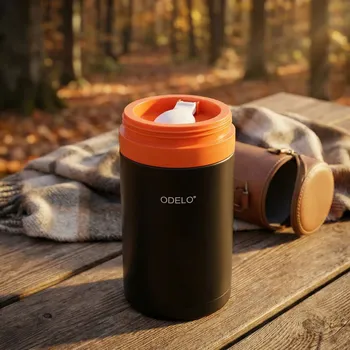 Termoska Obědový termos s lžící ODELO BENET 1000 ml černý