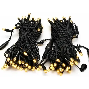 LED páska DECOLED Easy Fix LED světelný řetěz 20 m venkovní teple bílá s FLASH, 120 diod, černý kabel IP67, prodlužovací