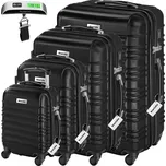 TecTake GmbH 404993 cestovní pevné kufry mila s váhou na zavazadla – sada 4 ks - černá
