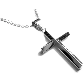 Náhrdelník Steel Jewelry Náhrdelník kříž z chirurgické ocel NH171042 dárkové balení zdarma