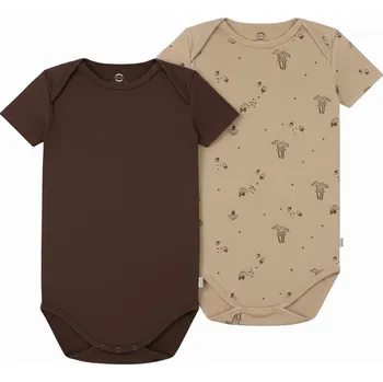 Kojenecký body KOJENECKÉ BODY MIKK-LINE S HŘÍBKY 2 KS, CHOCOLATE CHIP Velikost: 98