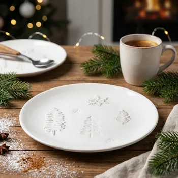 Talíř Dezertní talíř zimní ODELO FANNAR 18 cm bílý