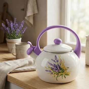 Konvice na čaj Smaltovaná konvice s píšťalkou ODELO AMELIO 2,2 l levandule