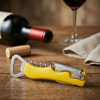 Otvírák Vývrtka s otvírákem a nožíkem DAILY INTERNATIONAL HOME 13,5 cm žlutá