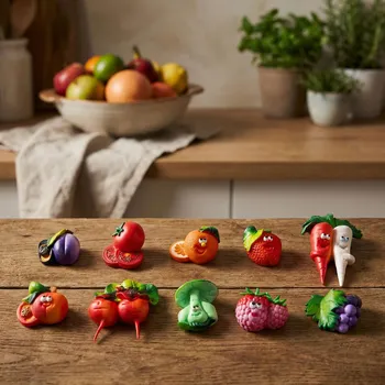 Dekorativní magnet Ozdobné magnety DAILY INTERNATIONAL HOME zelenina a ovoce 10 ks