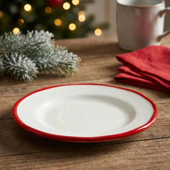 Talíř Dezertní talíř vánoční ODELO NIKLAS 19,5 cm bílo-červený