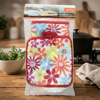 Chňapka Kuchyňská rukavice a chňapka ODELO ARIZA s květy