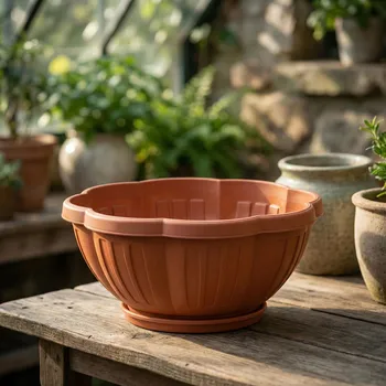 Obal na květináč Mísa s podložkou DAILY INTERNATIONAL HOME PETUNIA 20 cm terakota