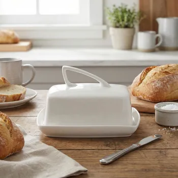 Máslenka Máslenka HOMEDELUX QUATRE 18,5 × 11,5 × 12 cm bílá