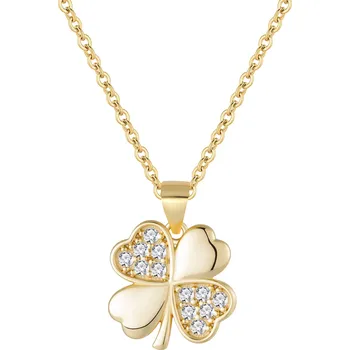 Řetízek Olivie Stříbrný náhrdelník ČTYŘLÍSTEK GOLD 9711 Ag 925; ≤3,1 g.