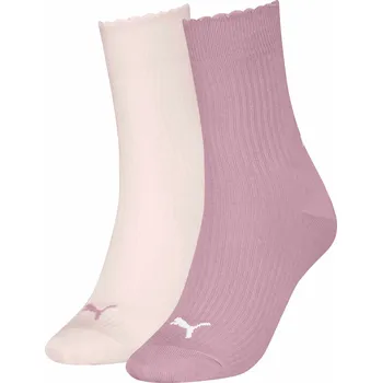 Dámské ponožky Dámské vysoké bavlněné ponožky Puma CLASSIC SOCKS W (2-PACK) růžové 947221-03 - 35-38 | UK 10 | US 10,5