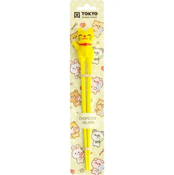 Sada nádobí Tokyo Design Studio Children Chopsticks Lucky Cat Yellow 22cm 20726 6/240