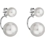EVOLUTION GROUP CZ Stříbrné náušnice dvojité s perlou Preciosa - 31177.1