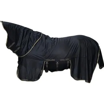 Deka pro koně Síťovaná deka proti hmyzu s krkem Covalliero, SS 26, černá - vel. 145/195 cm