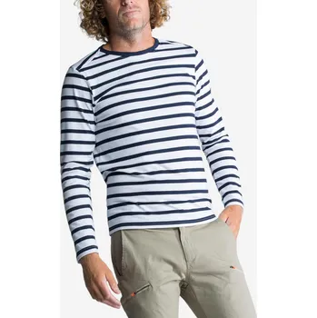 Dámská mikina TRIBORD Pánské námořnické tričko Sailing 100 s dlouhým rukávem S BÍLÁ|MODRÁ