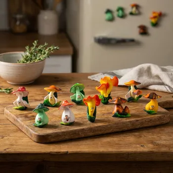 Dekorativní magnet Ozdobné magnety DAILY INTERNATIONAL HOME houby vícebarevné 10 ks