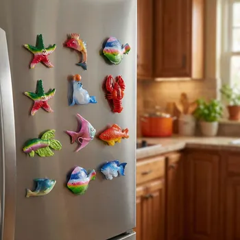 Dekorativní magnet Ozdobné magnety ryby DAILY INTERNATIONAL HOME barevné 10 ks