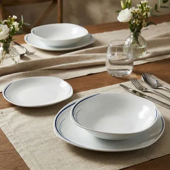 Talíř Jídelní souprava čtvercová ODELO DANIELLE bílá 18 ks