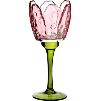 Svícen Svícen Julietta 19,5 cm růžový/zelený