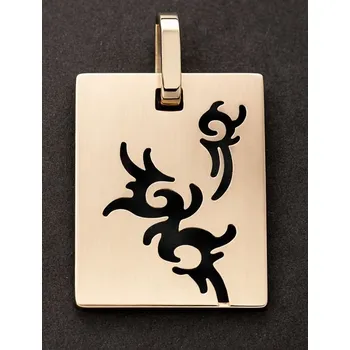 Přívěsek Ocelový přívěsek s tribal motivem na destičce - přívěsek z chirurgické oceli