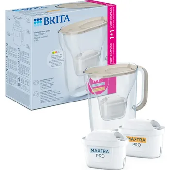 Filtrační konvice Brita Style Essential 2,4 l písková + filtry PO+PL 2 ks