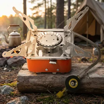 Turistický vařič Turistický vařič s hadičkou na plyn DAILY INTERNATIONAL HOME oranžový