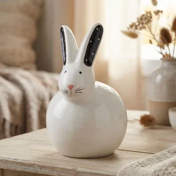 Figurka zajíc koule ODELO ROSS 15,8 cm bílá