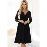 Elegantní midi šaty 657-1 černé - Numoco L