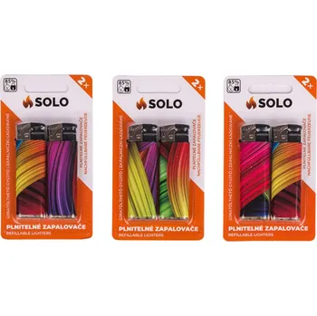 Krbová kamna SOLO Zapalovač plnitelný Piezo blistr á 2 ks