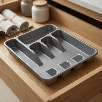 Organizace kuchyně Vložka do zásuvky na příbory 6-komorová DAILY INTERNATIONAL HOME NOLAN stříbrná