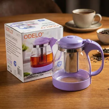 Konvice na čaj Skleněná konvice s filtrem ODELO MATTS 1300 ml fialová