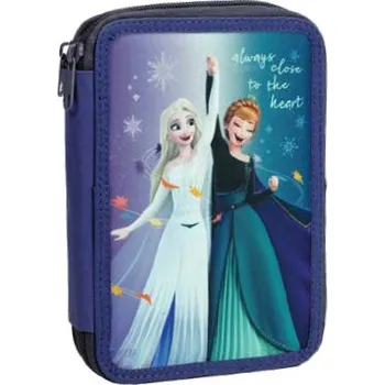 Penál GIM S.A. Školní penál dvoupatrový FROZEN Elsa a Anna fialový