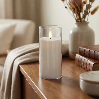 Lampička Plastová LED svíčka DAILY INTERNATIONAL HOME 7,5 × 17,5 cm bílá