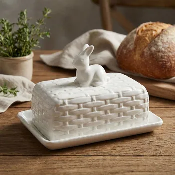 Máslenka Máslenka se zajícem ODELO ISTA 18,5×12,5 cm bílá