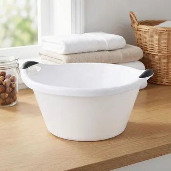 Koš na prádlo Kulatá miska s uchyty DAILY INTERNATIONAL HOME CELIA 15 l bílá