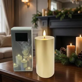 Lampička Plastová LED svíčka DAILY INTERNATIONAL HOME 7 × 15 cm zlatá