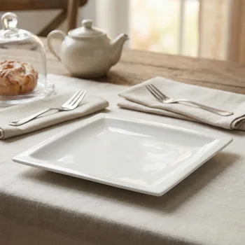 Talíř Dezertní talíř čtvercový HOMEDELUX HARRISON 18 cm bílý