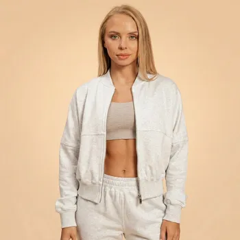 Dámská mikina BeastPink Dámská mikina Zip-Up Bliss Grey L šedá