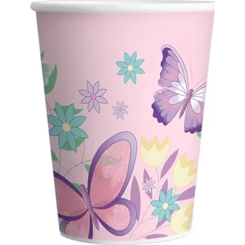 Jednorázové nádobí Riethmuller Kelímky papírové Rozkvetlá zahrada 8ks 250ml