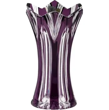 Váza Bohemia Crystal Broušená váza Lotos 205mm - fialová