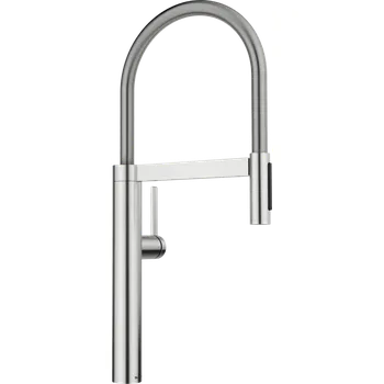 Zažijte bezkonkurenční pohodlí s BLANCOCULINA-S II. Její vysoký oblouk a pružná kovová hadice zajišťují optimální rozsah pohybu, takže s ní bez námahy zvládnete různé kuchyňské úkoly. Funkce duálního proudu umožňuje snadné přepínání mezi čistým proudem a 