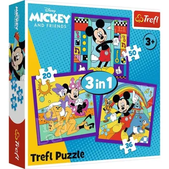 puzzle pro nejmenší Trefl Puzzle - Mickey a jeho veselá parta - 20, 36 a 50 dílků